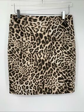 Cabi Sophia skirt leopard mini stretch pencil straight animal print women new 2